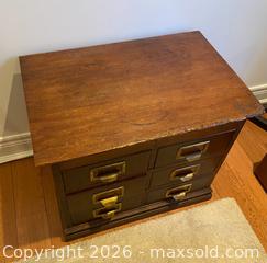 MaxSold Auction: Antique Early 1900s Solid Wood Filing Cabinet – Toronto Office File Co. - Caledon (Ontario, Canada) SELLER MANAGED Downsizing Online Auction - Westchester Boulevard