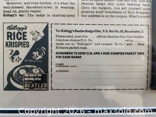 MaxSold Auction: Framed Original 1960's Beatles Kellogg’s Rice Krispies Promotion Proof With Fan Club Badge - Caledon (Ontario, Canada) SELLER MANAGED Downsizing Online Auction - Westchester Boulevard