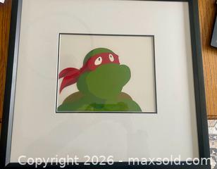 MaxSold Auction: Original Hand Painted Animation Production Cel ~ Raphael TMNT Framed - Caledon (Ontario, Canada) SELLER MANAGED Downsizing Online Auction - Westchester Boulevard