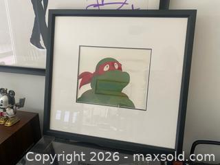 MaxSold Auction: Original Hand Painted Animation Production Cel ~ Raphael TMNT Framed - Caledon (Ontario, Canada) SELLER MANAGED Downsizing Online Auction - Westchester Boulevard