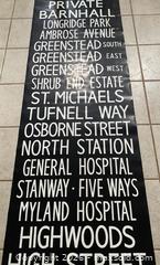 MaxSold Auction: Original UK Bus Destination Blind Roll – Colchester & Essex Routes - Caledon (Ontario, Canada) SELLER MANAGED Downsizing Online Auction - Westchester Boulevard