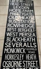 MaxSold Auction: Original UK Bus Destination Blind Roll – Colchester & Essex Routes - Caledon (Ontario, Canada) SELLER MANAGED Downsizing Online Auction - Westchester Boulevard