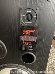 MaxSold Auction: Pair of Vintage Acoustic Audio Floor Speakers ( Model H-CD12) - Caledon (Ontario, Canada) SELLER MANAGED Downsizing Online Auction - Westchester Boulevard