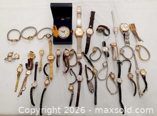 MaxSold Auction: 37 Vintage ladies watches. Mostly Swiss made-35 watches complete with belt/wrist band - Ottawa (Ontario, Canada) SELLER MANAGED Moving Online Auction - Coventry Road (STORAGE)