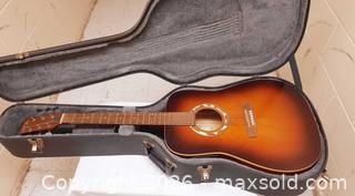 MaxSold Auction: Art & Lutherie Wild Cherry Guitar+Built in EPM Acoustic MS-103+Carry Case - Ottawa (Ontario, Canada) SELLER MANAGED Moving Online Auction - Coventry Road (STORAGE)