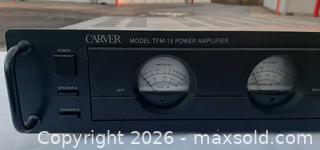MaxSold Auction: CARVER TFM-15 Stereo Power Amplifier.  Excellent condition  - Ottawa (Ontario, Canada) SELLER MANAGED Moving Online Auction - Coventry Road (STORAGE)
