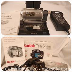 MaxSold Auction: SONY Camcorder Video Camera w/30GB HDD+KODAK Digital camera & Easy Share Dock - Ottawa (Ontario, Canada) SELLER MANAGED Moving Online Auction - Coventry Road (STORAGE)