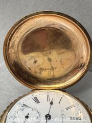 MaxSold Auction: Niagara Hunter-Case Gold tone  Pocket Watch, ~55 mm - San Jose (California, USA) PARTNER MANAGED Estate Sale Online Auction - E Humboldt