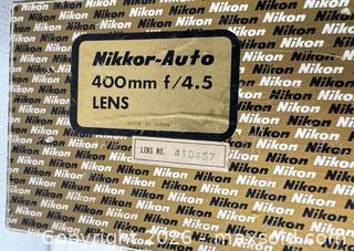 MaxSold Auction: Nikon Nikkor-Auto 400mm f/4.5 Lens (Nikon F mount) - San Jose (California, USA) PARTNER MANAGED Estate Sale Online Auction - E Humboldt
