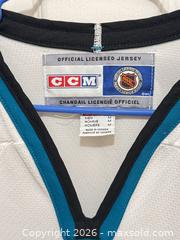 MaxSold Auction: Signed -autographed -CCM San Jose Sharks Hockey Jersey - Men M, White/Teal/Black - San Jose (California, USA) PARTNER MANAGED Estate Sale Online Auction - E Humboldt