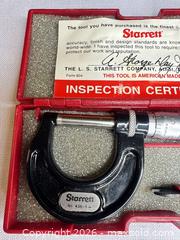 MaxSold Auction: Starrett Outside Micrometer with Inspection Certificate - San Jose (California, USA) PARTNER MANAGED Estate Sale Online Auction - E Humboldt
