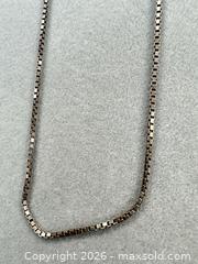 MaxSold Auction: Sterling Silver 16in Box Chain Necklace, Italy, Marked 925 - San Jose (California, USA) PARTNER MANAGED Estate Sale Online Auction - E Humboldt