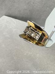 MaxSold Auction: Two-Tone Sterling Silver Gold-Plated Wide Band Ring Size 11 - San Jose (California, USA) PARTNER MANAGED Estate Sale Online Auction - E Humboldt
