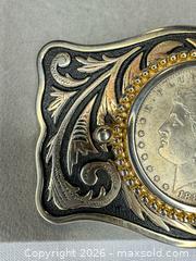 MaxSold Auction: Two-Tone Western Floral Belt Buckle with 1888 Morgan Dollar - San Jose (California, USA) PARTNER MANAGED Estate Sale Online Auction - E Humboldt