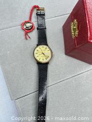 MaxSold Auction: Vintage Bucherer Men's Automatic Gold Dial Leather Strap Watch - San Jose (California, USA) PARTNER MANAGED Estate Sale Online Auction - E Humboldt
