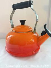 MaxSold Auction: Le Creuset Whistling Tea Kettle, 1.7 Qt, Orange - Montague (Smiths Falls)(Ontario, Canada) PARTNER MANAGED Downsizing Online Auction -  Rainbow Valley Drive