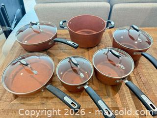 MaxSold Auction: The Rock 7-Piece Copper/Terra Cotta Ceramic Nonstick Cookware Set - Montague (Smiths Falls)(Ontario, Canada) PARTNER MANAGED Downsizing Online Auction -  Rainbow Valley Drive