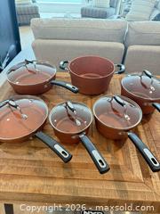 MaxSold Auction: The Rock 7-Piece Copper/Terra Cotta Ceramic Nonstick Cookware Set - Montague (Smiths Falls)(Ontario, Canada) PARTNER MANAGED Downsizing Online Auction -  Rainbow Valley Drive
