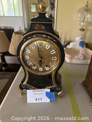 MaxSold Auction: Bucherer Dark Green & Gold Vintage Mantel Clock, Key-Wind - Los Angeles (California, USA) PARTNER MANAGED Downsizing Online Auction - Sapphire Drive