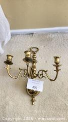 MaxSold Auction: Pair of Vintage 3-Arm Brass Wall Sconce Candelabras - Los Angeles (California, USA) PARTNER MANAGED Downsizing Online Auction - Sapphire Drive