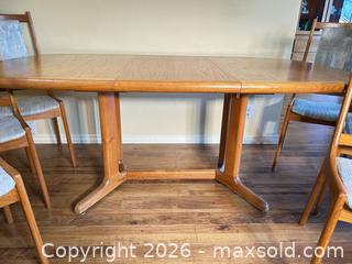 MaxSold Auction: Mid-Century Modern Extendable Teak Dining Table w/ 6 Chairs - Saanich (British Columbia, Canada) PARTNER MANAGED Estate Sale Online Auction - Gorge Road West (CONDO)