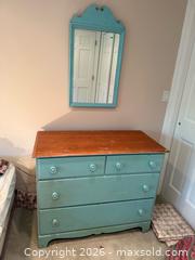 MaxSold Auction: Robins Egg Dresser & Mirror - Walworth (New York, USA) PARTNER MANAGED Estate Sale Online Auction - Fairway 18