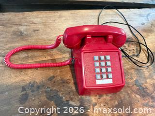 MaxSold Auction: Vintage Red Corded Phone - Walworth (New York, USA) PARTNER MANAGED Estate Sale Online Auction - Fairway 18