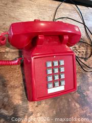 MaxSold Auction: Vintage Red Corded Phone - Walworth (New York, USA) PARTNER MANAGED Estate Sale Online Auction - Fairway 18