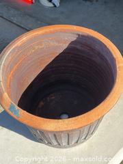 MaxSold Auction: Terracotta Fluted Plant Pot with Drainage, 15 in x 12 in - Campbell (California, USA) SELLER MANAGED Estate Sale Online Auction - Dell Avenue