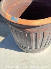 MaxSold Auction: Terracotta Fluted Plant Pot with Drainage, 15 in x 12 in - Campbell (California, USA) SELLER MANAGED Estate Sale Online Auction - Dell Avenue
