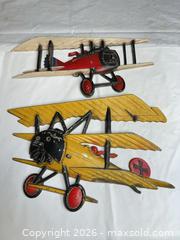 MaxSold Auction: HOMCO 1970s Cast Metal Biplane Wall Plaques, Yellow (Pair) - Morgan Hill (California, USA) PARTNER MANAGED Estate Sale Online Auction -  Dougherty Avenue