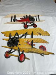 MaxSold Auction: HOMCO 1970s Cast Metal Biplane Wall Plaques, Yellow (Pair) - Morgan Hill (California, USA) PARTNER MANAGED Estate Sale Online Auction -  Dougherty Avenue