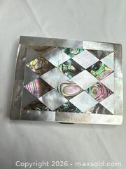 MaxSold Auction: Vintage Mid-Century Brass Compact / Cigs Case with Abalone Inlay - Morgan Hill (California, USA) PARTNER MANAGED Estate Sale Online Auction -  Dougherty Avenue