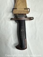 MaxSold Auction: World War II U.S. 1942 Bayonet with Canvas Scabbard - Morgan Hill (California, USA) PARTNER MANAGED Estate Sale Online Auction -  Dougherty Avenue