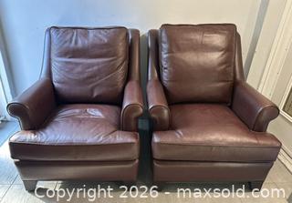 MaxSold Auction: Brown Italian Leather Library Chairs - With Down - Lot of 2 - Toronto (Ontario, Canada) SELLER MANAGED Downsizing Online Auction - Logan Avenue