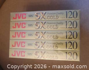 MaxSold Auction: 5 Pack of New Premium Quality T-120 6hrs VHS tapes. - Ottawa (Ontario, Canada) SELLER MANAGED Downsizing Online Auction - Woodpark Way