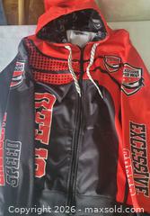 MaxSold Auction: New Jerzee Hub Black + Red Excessive Speed Hockey sublimated zip-up hoodie. Sz a big  Med - Ottawa (Ontario, Canada) SELLER MANAGED Downsizing Online Auction - Woodpark Way