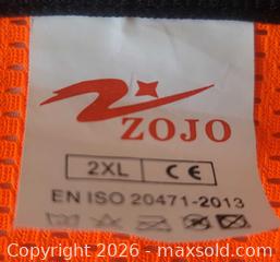 MaxSold Auction: New Zojo branded orange and navy blue high visibility safety vest size 2XL - Ottawa (Ontario, Canada) SELLER MANAGED Downsizing Online Auction - Woodpark Way
