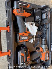 MaxSold Auction: RIDGID 18V 2-Tool Combo Kit – Drill & Impact Driver w/ Case - Toronto (Ontario, Canada) SELLER MANAGED Moving Online Auction - Shadwick Drive