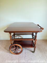 MaxSold Auction: Vintage Mid-Century Inspired Solid Wood Serving/Tea Cart - Tillsonburg (Ontario, Canada) SELLER MANAGED Downsizing Online Auction - Wilson Avenue