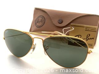 MaxSold Auction: Ray-Ban / Bausch & Lomb Aviator RB-50 (58 mm) Gold - Victoria (British Columbia, Canada) SELLER MANAGED Downsizing Online Auction -  Camosun Street (CONDO)