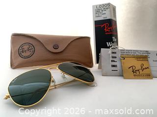MaxSold Auction: Ray-Ban / Bausch & Lomb Aviator RB-50 (58 mm) Gold - Victoria (British Columbia, Canada) SELLER MANAGED Downsizing Online Auction -  Camosun Street (CONDO)