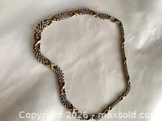 MaxSold Auction: Sterling Silver 16" Choker Necklace with Gold-Plated Accents - Victoria (British Columbia, Canada) SELLER MANAGED Downsizing Online Auction -  Camosun Street (CONDO)