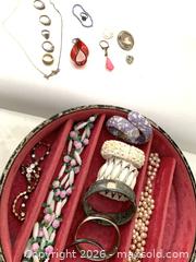 MaxSold Auction: VTG rotating brocade Jewelry Box and contents - Bracelets, Necklaces, Brooches, Ringsb - Victoria (British Columbia, Canada) SELLER MANAGED Downsizing Online Auction -  Camosun Street (CONDO)