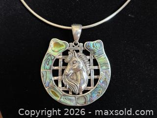 MaxSold Auction: Large Sterling Silver Horse Pendent and Necklace - North Vancouver (British Columbia, Canada) PARTNER MANAGED Downsizing Online Auction - 14th Street West 519