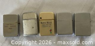 MaxSold Auction: Lot of 5 Vintage 1950s-1960s Advertising & Military Pocket Lighters – Zippo & Similar (Canadian Interest: Dunlop, Royal Canadian Signals, Transport) - Kingston (Ontario, Canada) SELLER MANAGED Estate Sale Online Auction - Tamarac Street