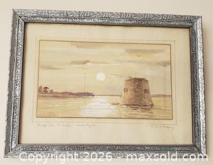 MaxSold Auction: Vintage Original Signed Watercolor – "Kingston Harbor, Moonlight" signed by Robert Henry Lindsay (Canadian, 1868–1938)  - Kingston (Ontario, Canada) SELLER MANAGED Estate Sale Online Auction - Tamarac Street