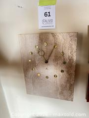MaxSold Auction: Mid-Century Marble/Travertine Wall Clock with Gold Accents - Ottawa (Ontario, Canada) PARTNER MANAGED Downsizing Online Auction - Stewart Street (CONDO)