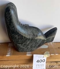 MaxSold Auction: Walrus Stone Sculpture, Dark Green/Black with White Veining - Ottawa (Ontario, Canada) PARTNER MANAGED Downsizing Online Auction - Stewart Street (CONDO)
