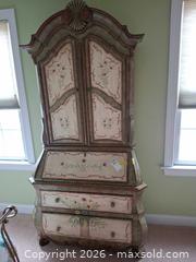 MaxSold Auction: Hand-Painted French Provincial Secretary Desk with Drawers & Shelves - Montgomery (New Jersey, USA) PARTNER MANAGED Downsizing Online Auction - Bedford Drive